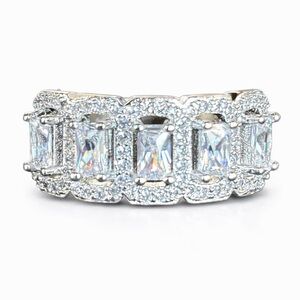 Zircon 925 Silver 5 Stone Band Ring